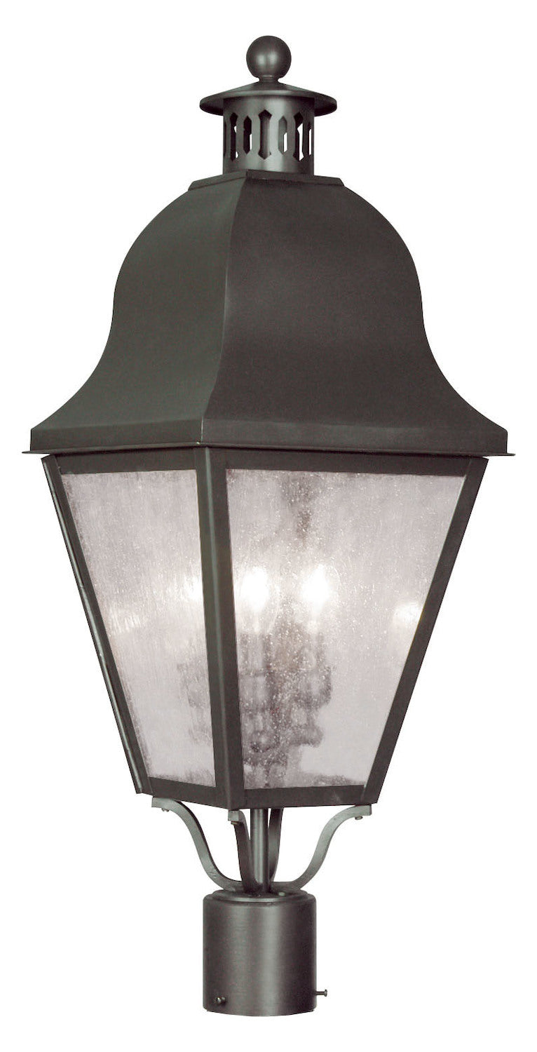 3 Light Bronze Outdoor Post Lantern