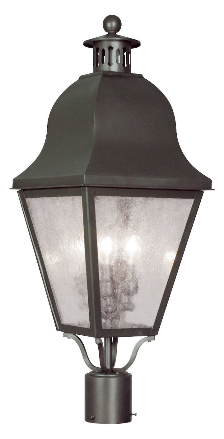 3 Light Bronze Outdoor Post Lantern
