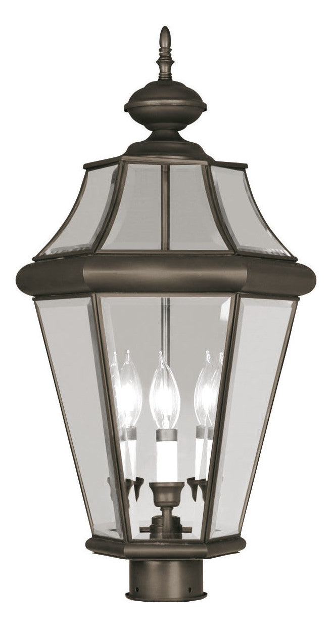 3 Light Bronze Outdoor Post Lantern by Livex Lighting