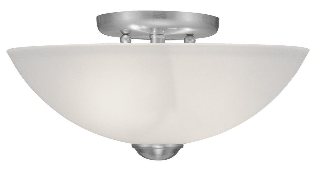 Brushed Nickel Bowl Semi-Flush Mount by Livex Lighting