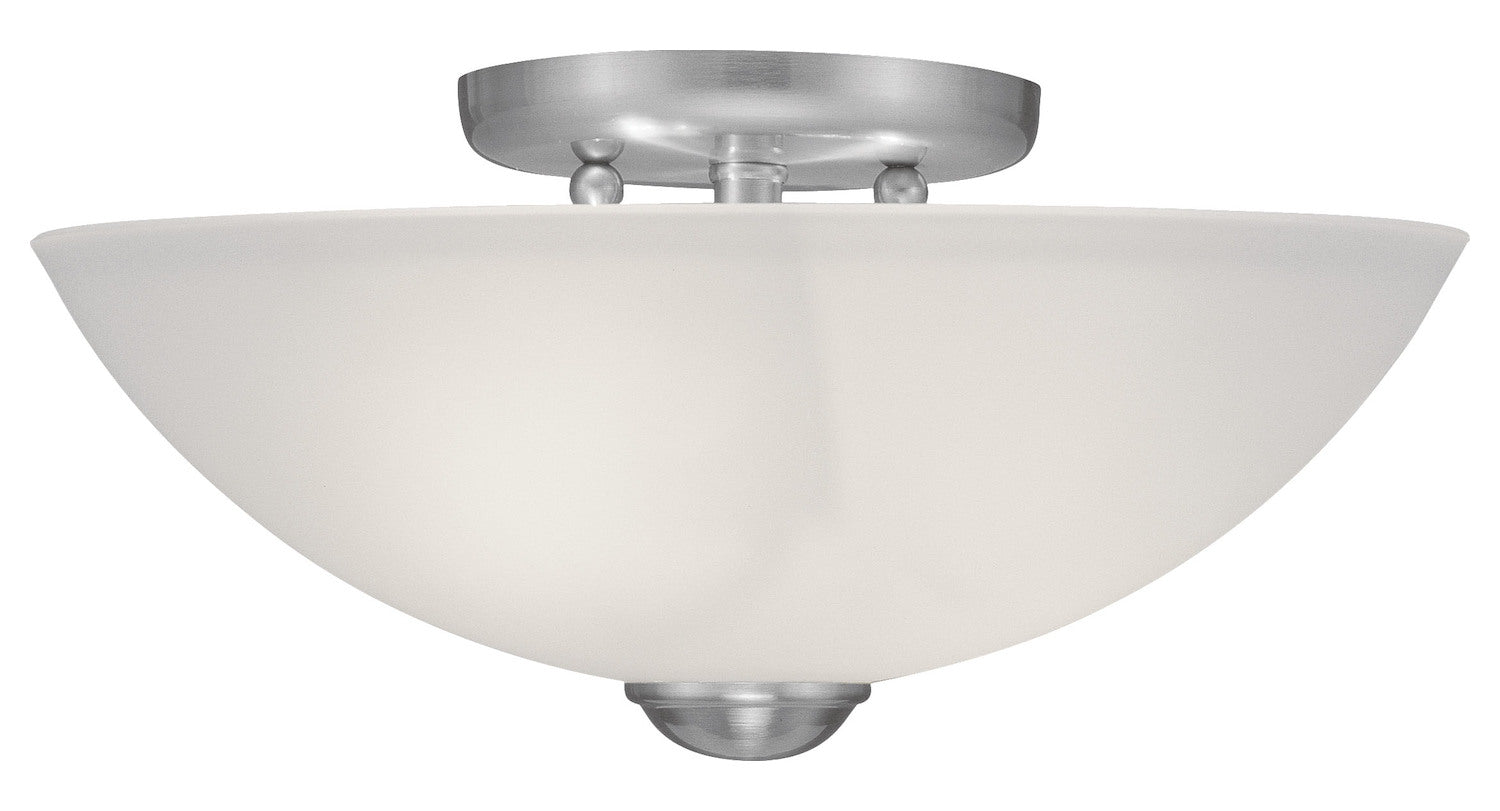 Brushed Nickel Bowl Semi-Flush Mount by Livex Lighting