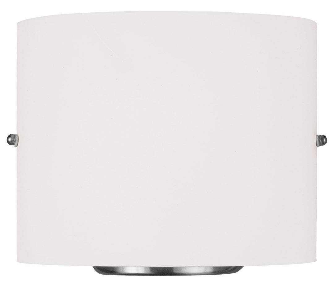 Brushed Nickel 2 Light Wall Sconce With Curved White Shade by Livex Lighting