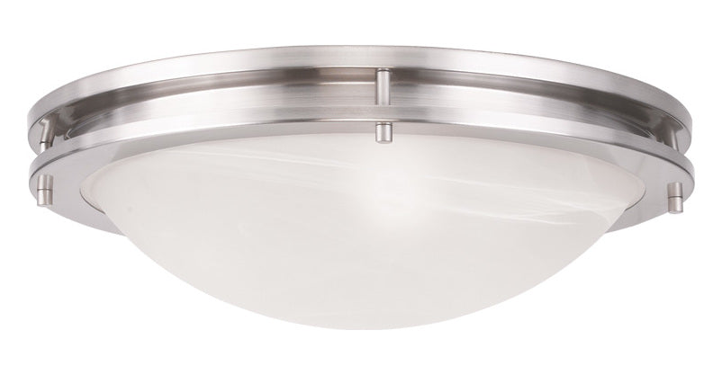 Three Light Brushed Nickel Bowl Flush Mount by Livex Lighting
