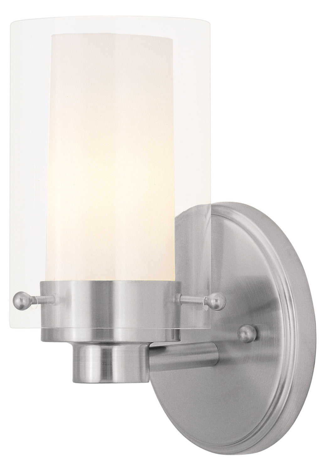 Brushed Nickel 1 Light 60 Watt 5in Wide Bathroom Fixture With Clear Glass by Livex Lighting