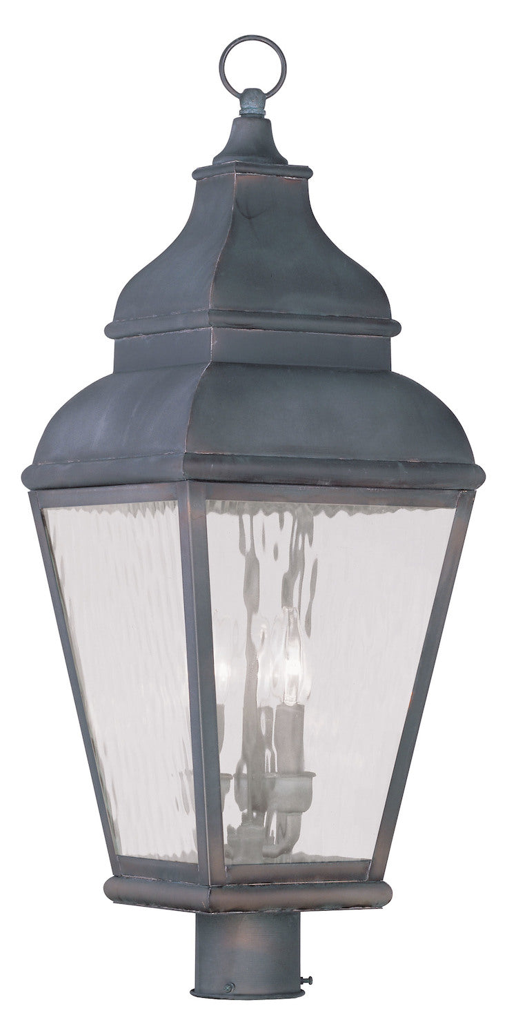 3 Light Charcoal Outdoor Post Lantern by Livex Lighting