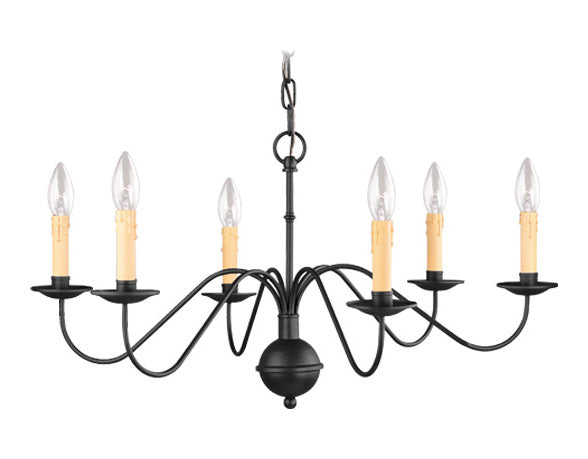 Black 6 Light 360W Chandelier With Candelabra Bulb Base From  Series by Livex Lighting