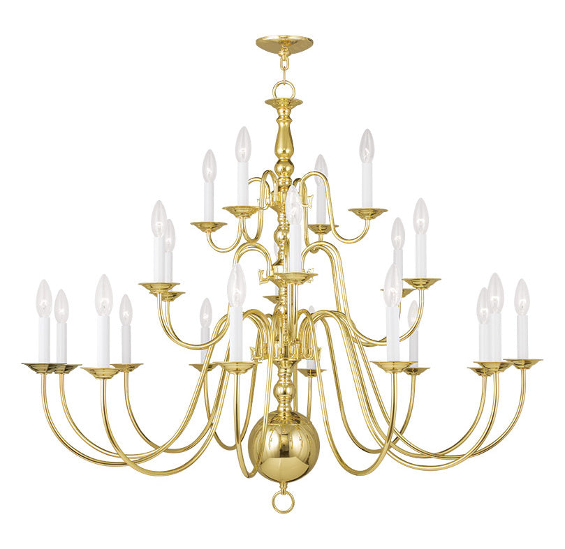 Twenty Two Light Polished Brass Up Chandelier by Livex Lighting