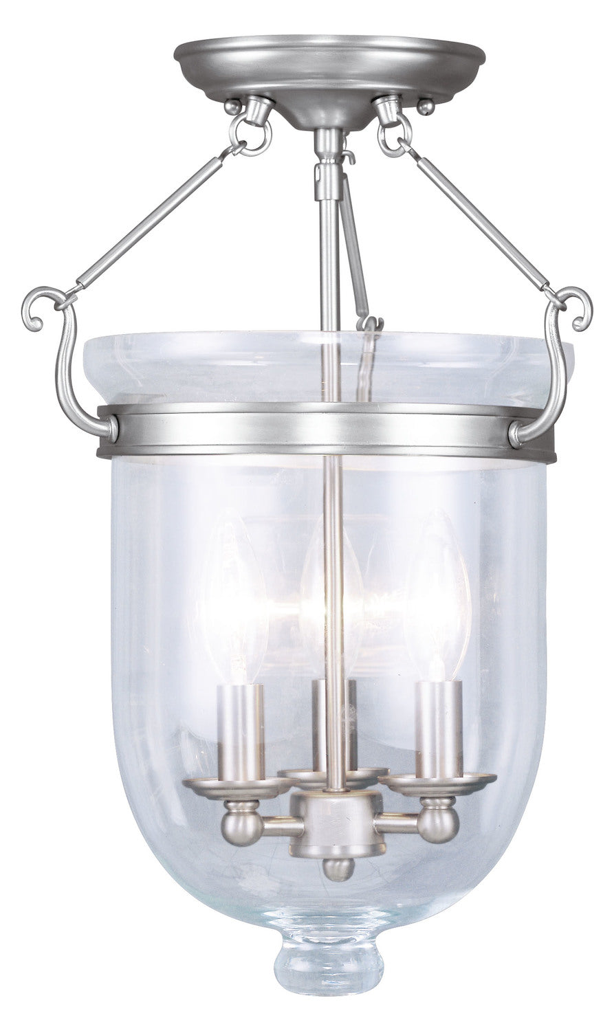 Brushed Nickel Foyer Hall Semi-Flush Mount by Livex Lighting