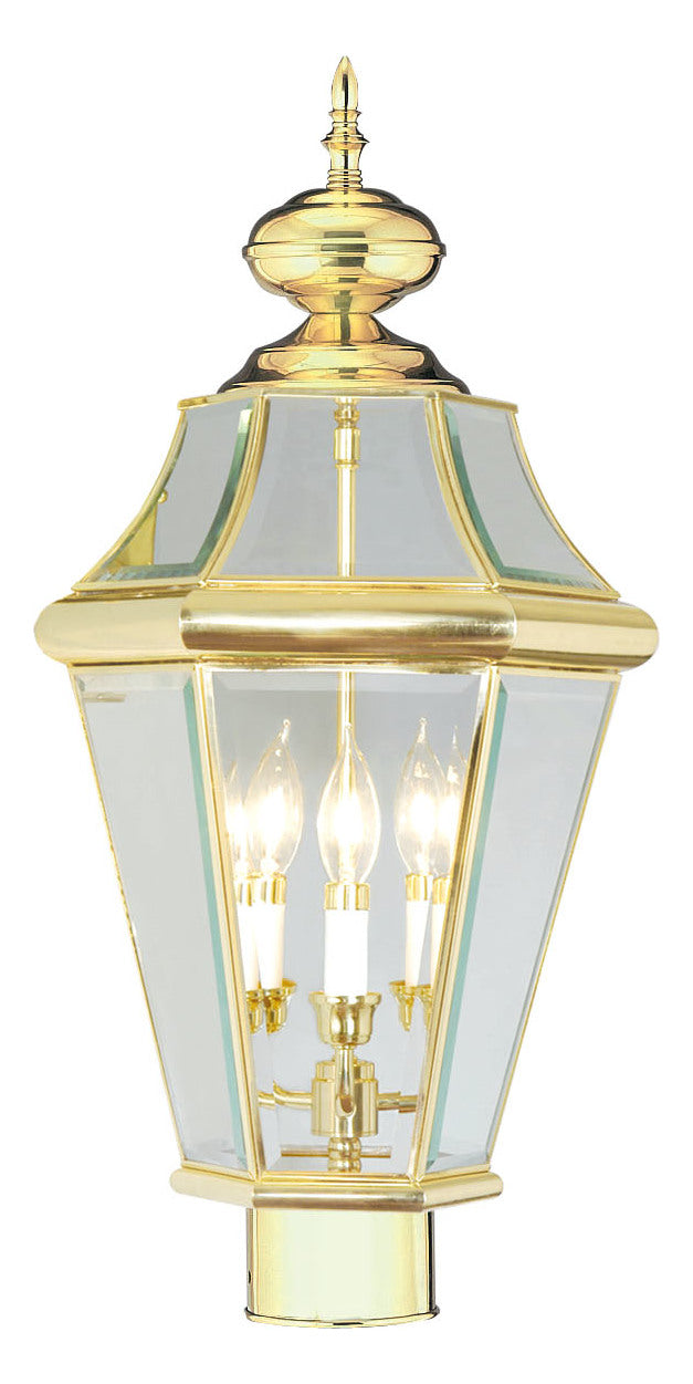 Polished Brass Post Light by Livex Lighting