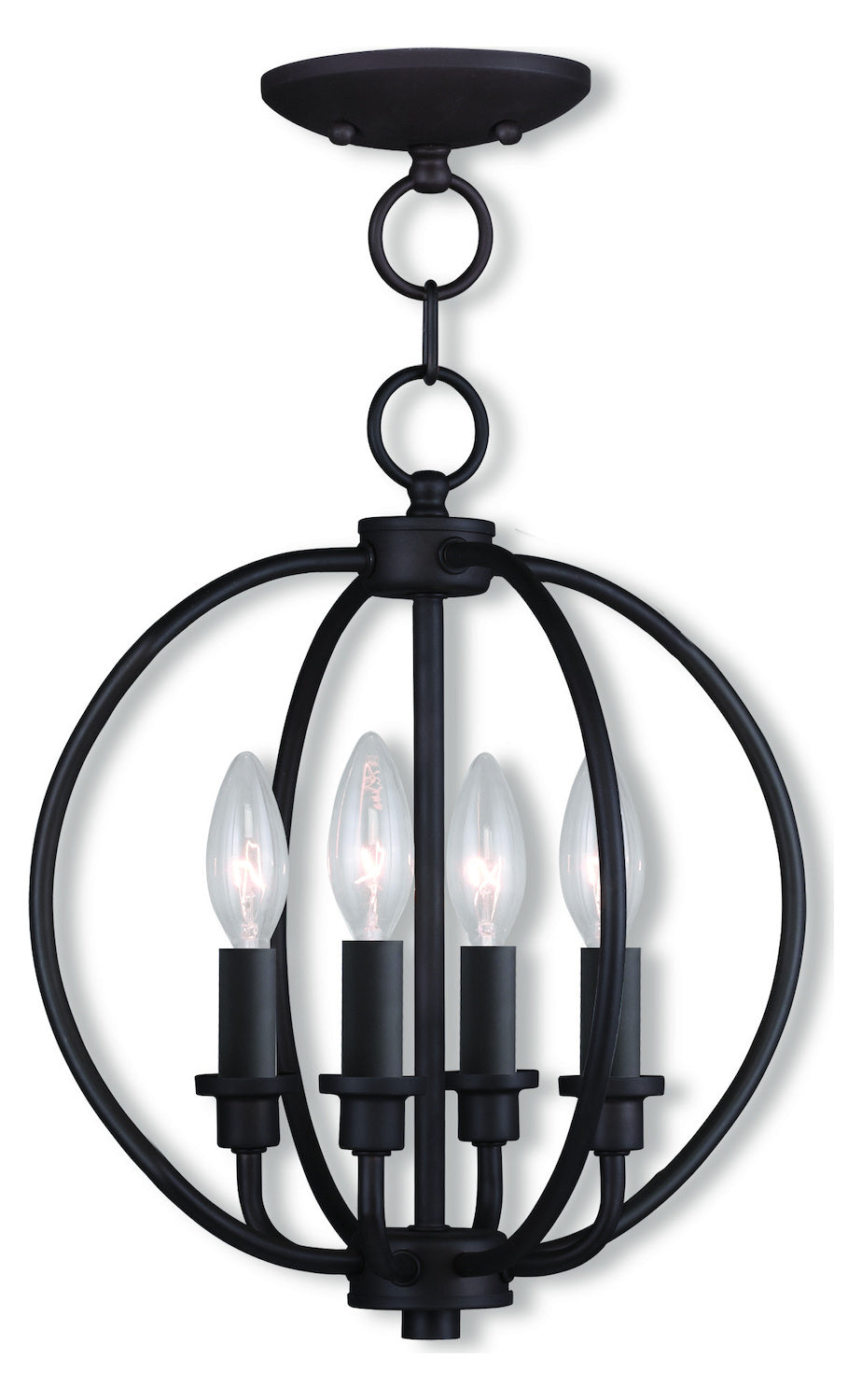 Four Light Bronze Up Pendant by Livex Lighting