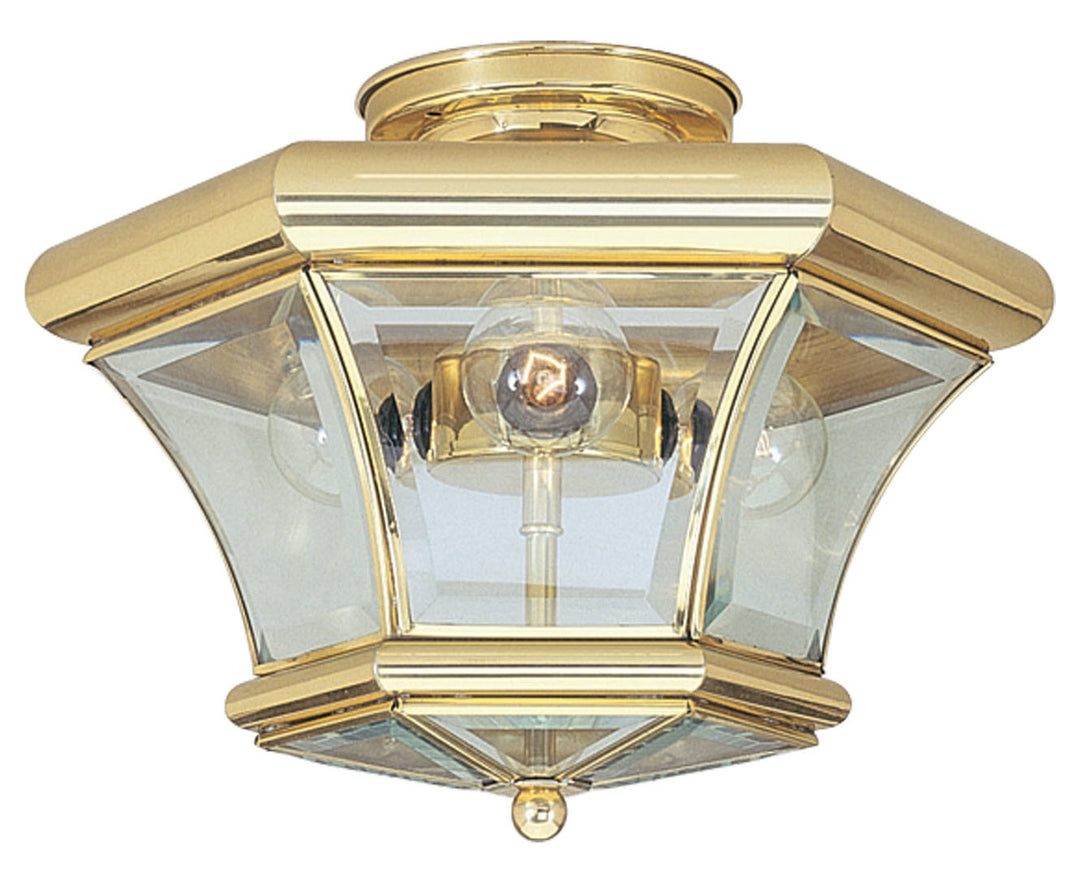 Polished Brass Cage Semi-Flush Mount by Livex Lighting