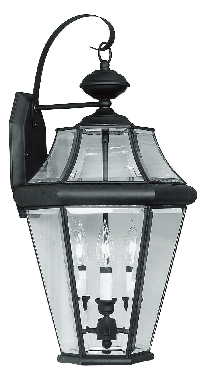 3 Light Black Outdoor Wall Lantern by Livex Lighting