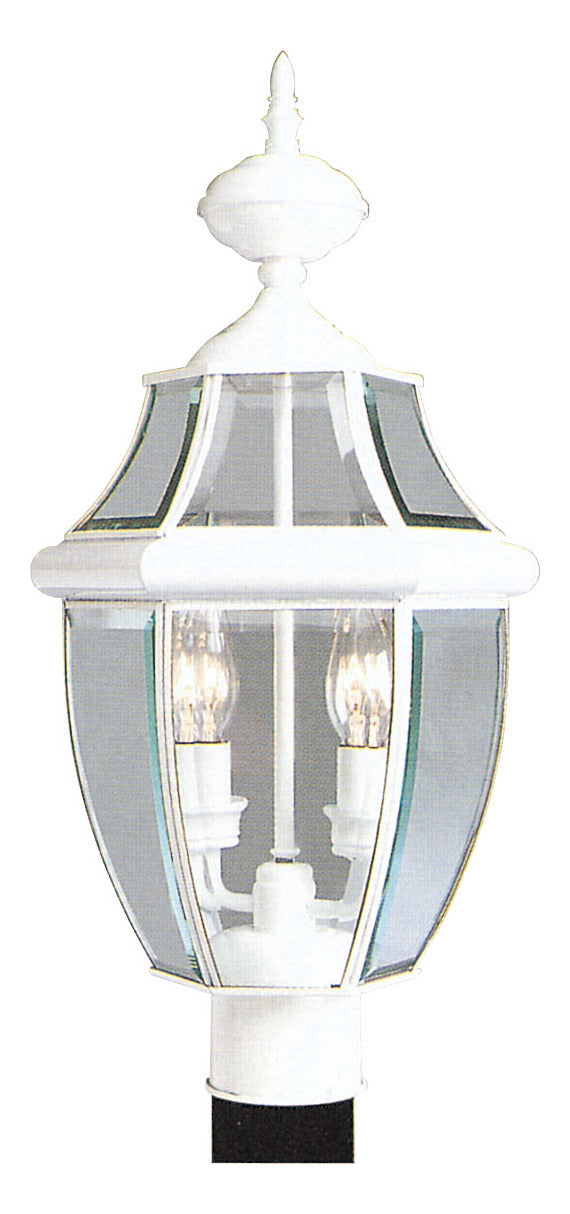 2 Light White Outdoor Post Lantern by Livex Lighting