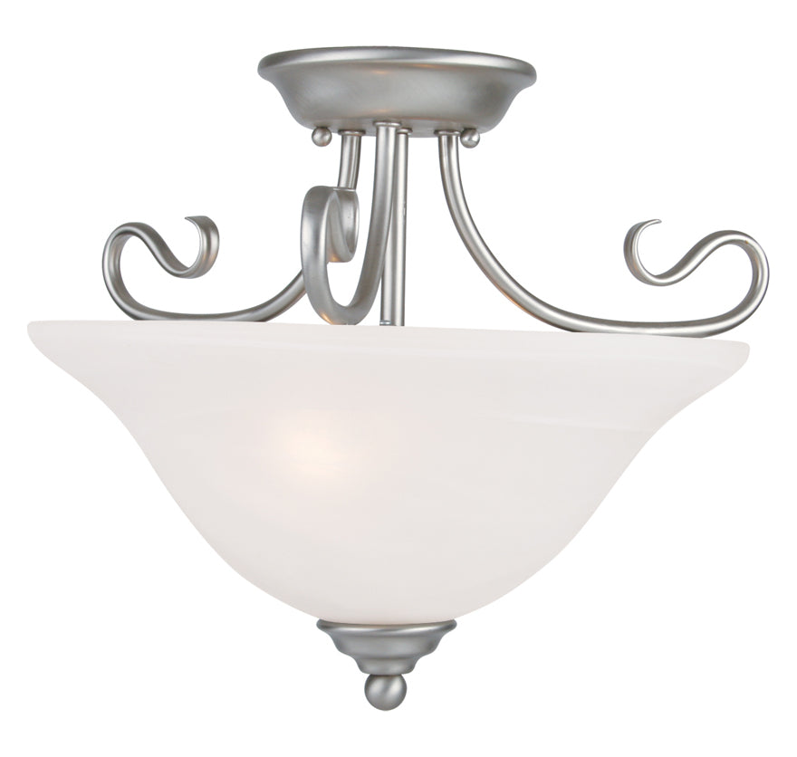 Brushed Nickel Bowl Semi-Flush Mount by Livex Lighting