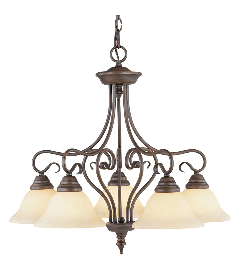 Imperial Bronze Down Chandelier by Livex Lighting