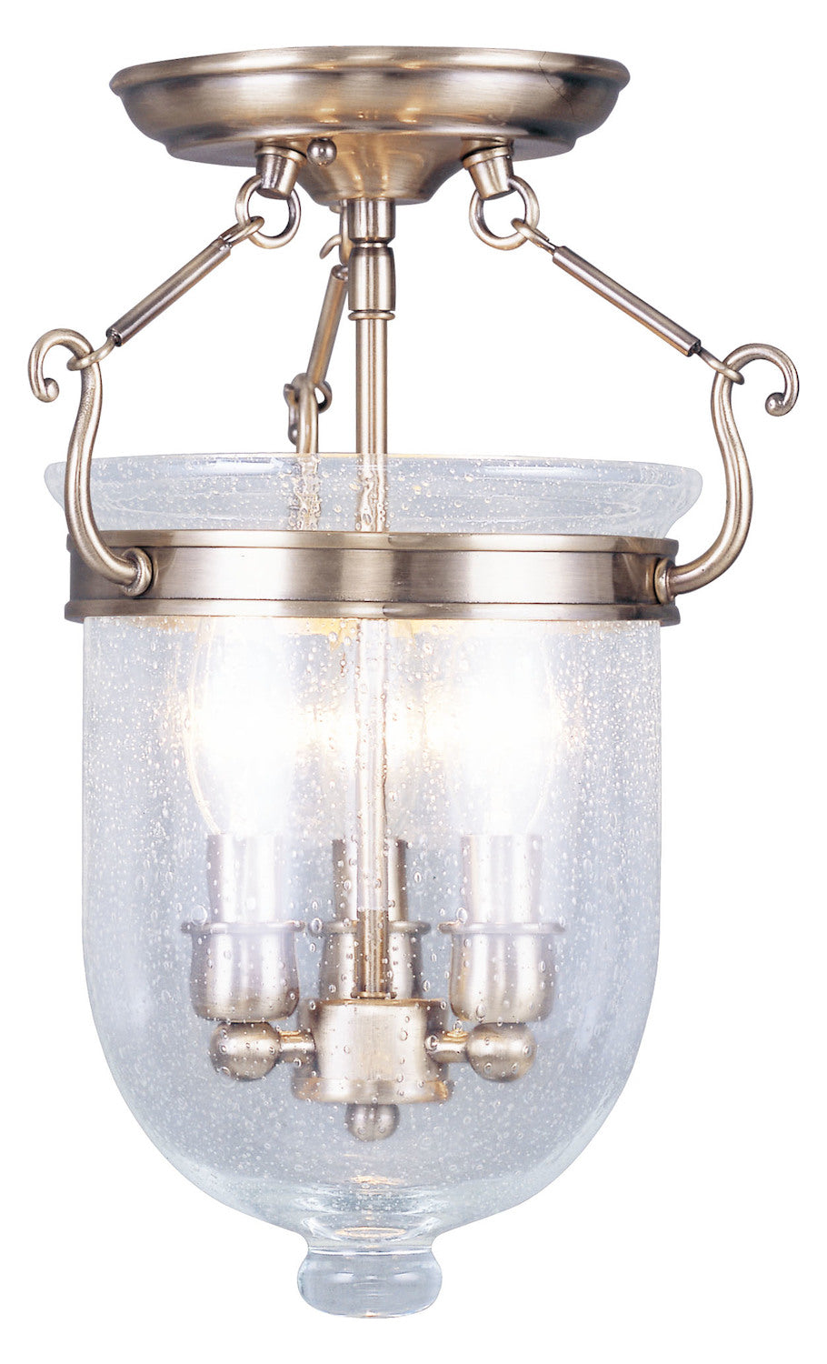 Antique Brass  3 Light Semi-Flush Ceiling Fixture by Livex Lighting