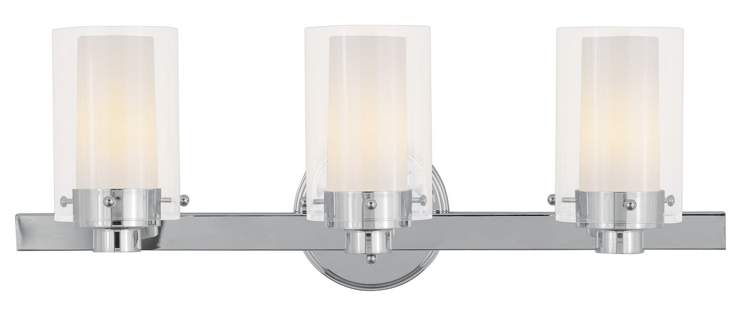 3 Light Polished Chrome Bath Light by Livex Lighting