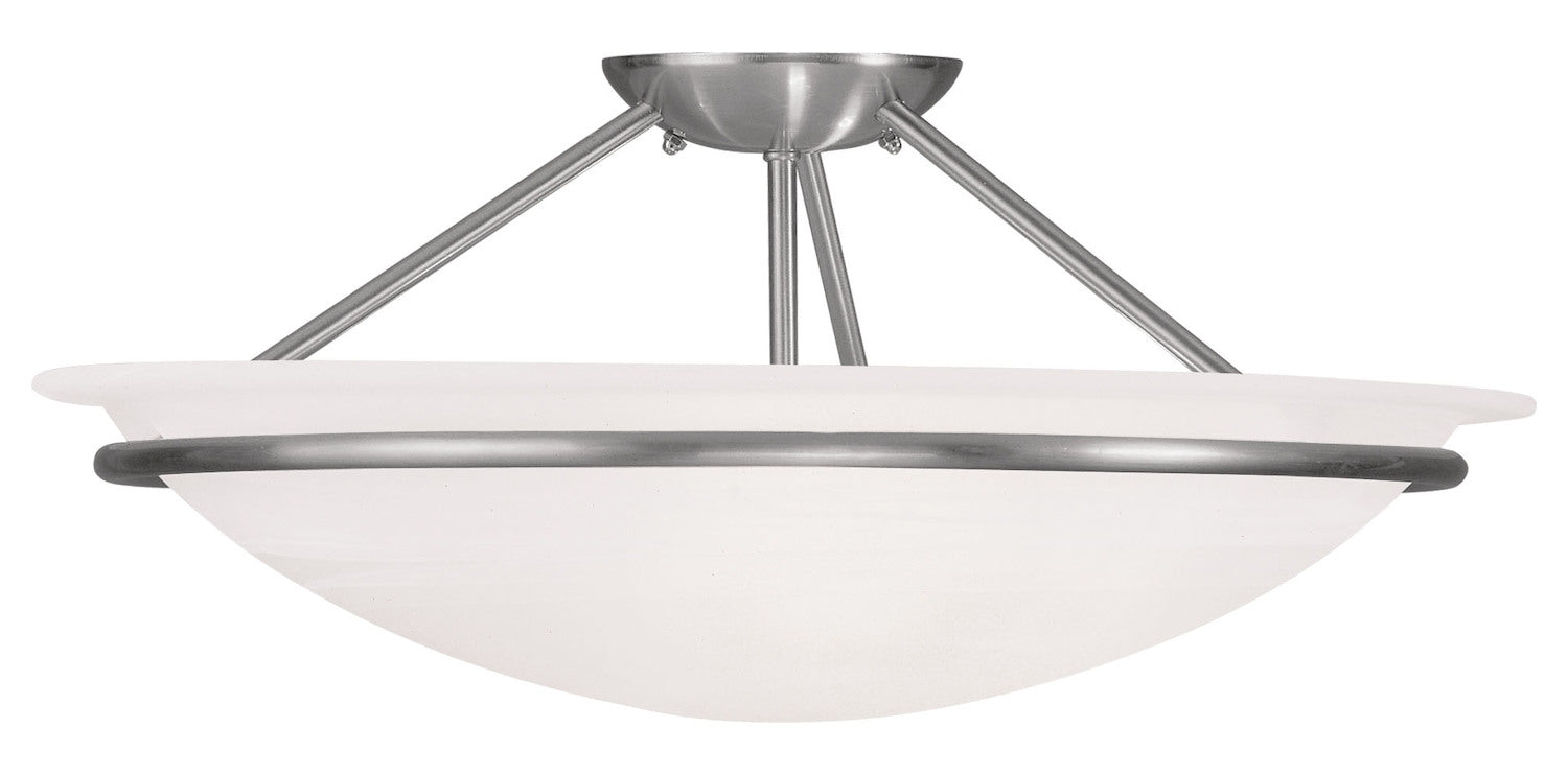 3 Light Brushed Nickel Ceiling Mount by Livex Lighting