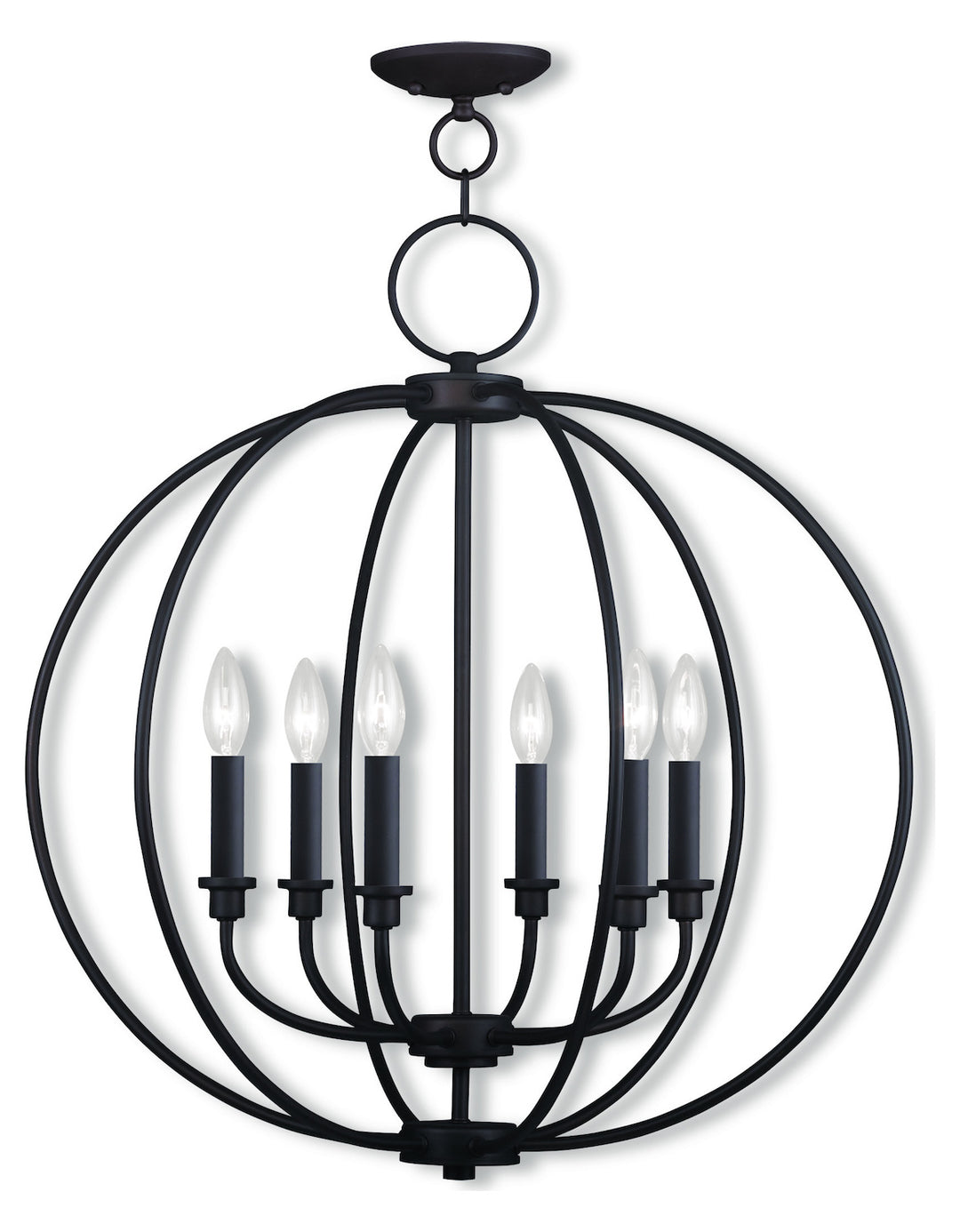Six Light Bronze Up Chandelier by Livex Lighting