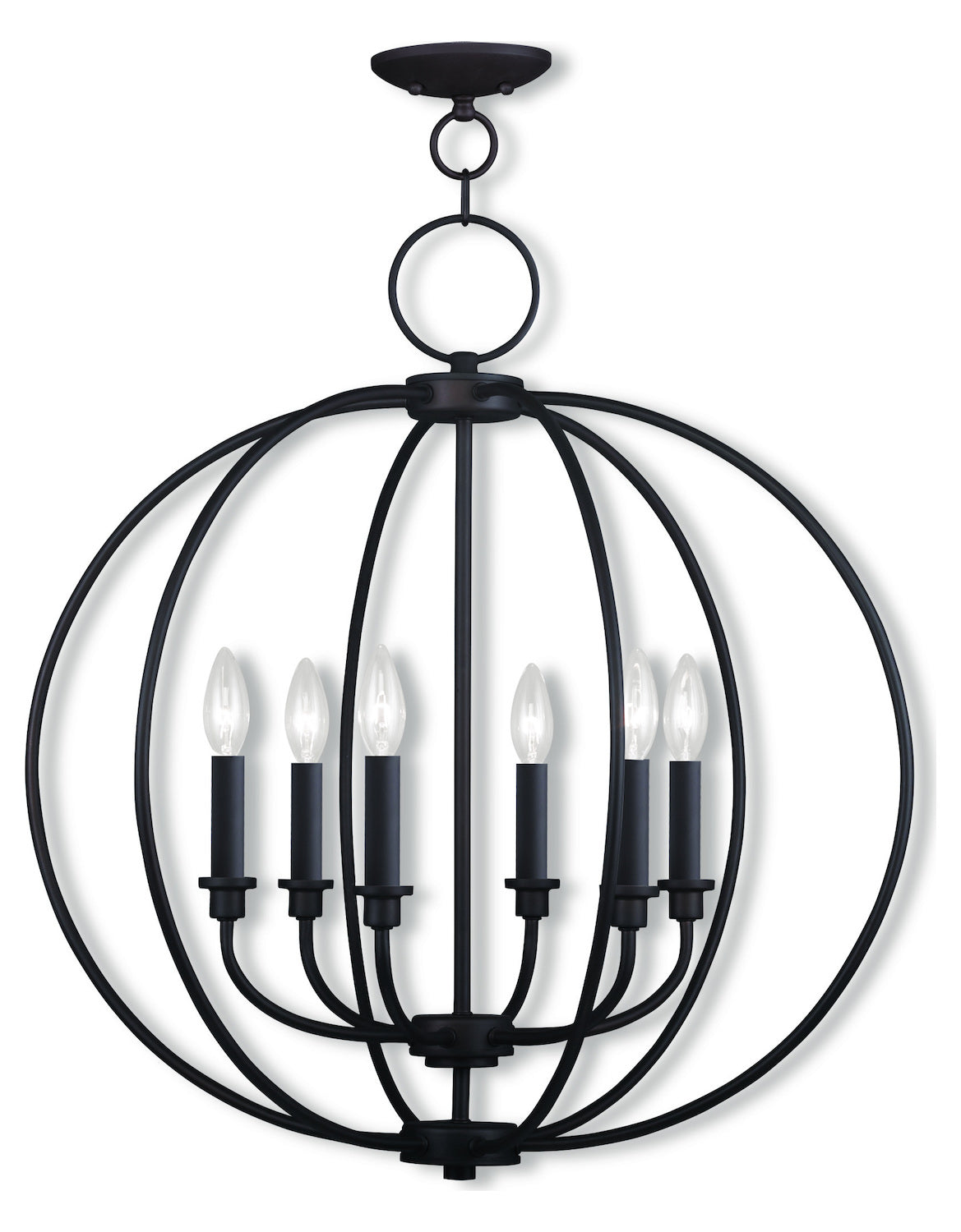 Six Light Bronze Up Chandelier by Livex Lighting