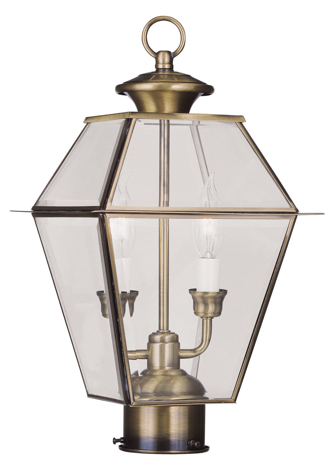 Antique Brass  2 Light Outdoor Post Light by Livex Lighting