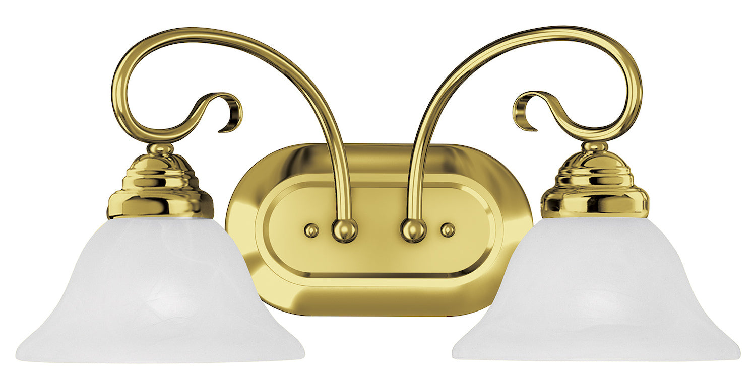 Two Light Polished Brass Vanity by Livex Lighting