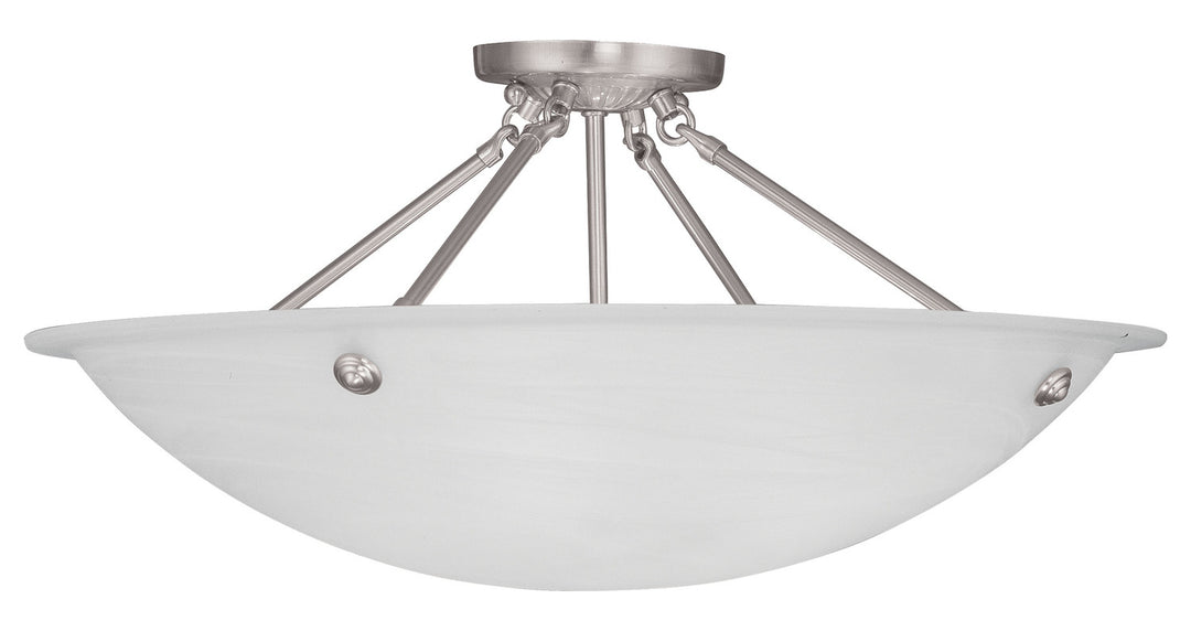 Brushed Nickel Bowl Semi-Flush Mount by Livex Lighting