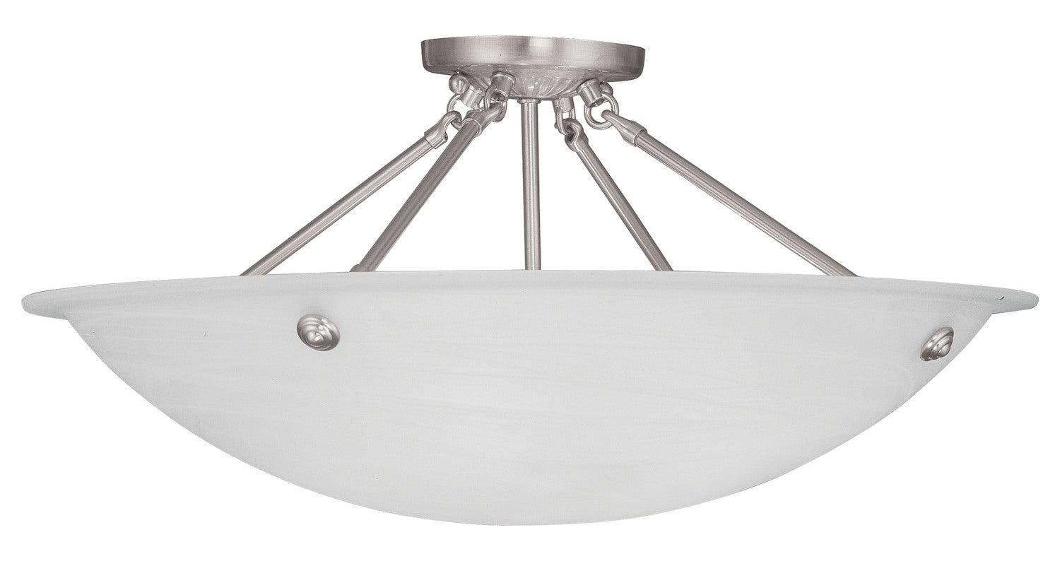 Brushed Nickel Bowl Semi-Flush Mount by Livex Lighting