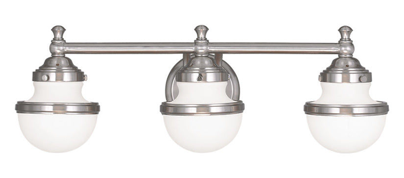 Brushed Nickel  3 Light Bathroom Vanity Light by Livex Lighting