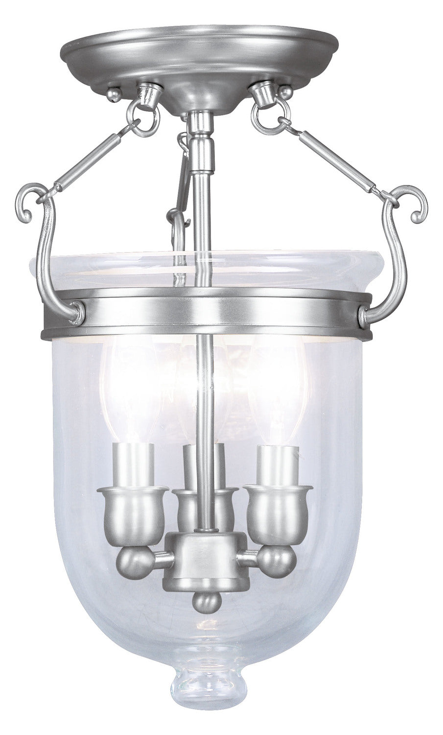 Brushed Nickel Foyer Hall Semi-Flush Mount by Livex Lighting