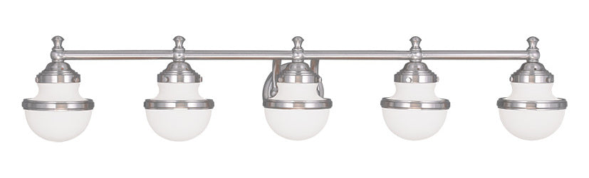 Brushed Nickel  5 Light Bathroom Vanity Light by Livex Lighting