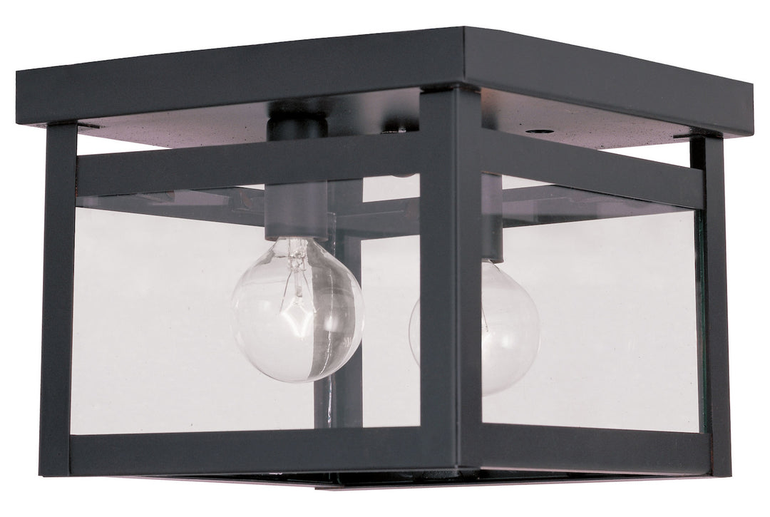 Bronze  2 Light Flush Mount Ceiling Fixture by Livex Lighting
