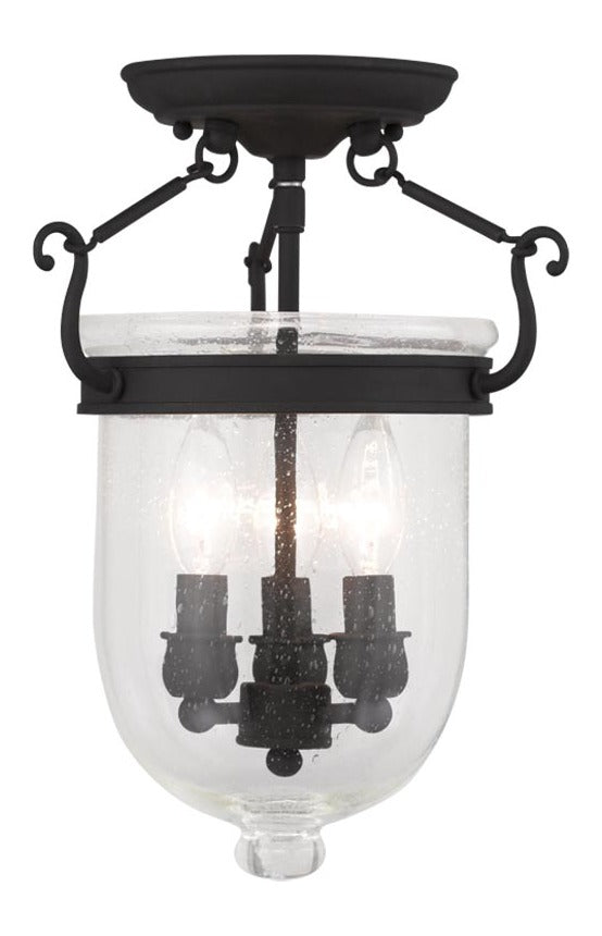 3 Light Black Ceiling Mount by Livex Lighting