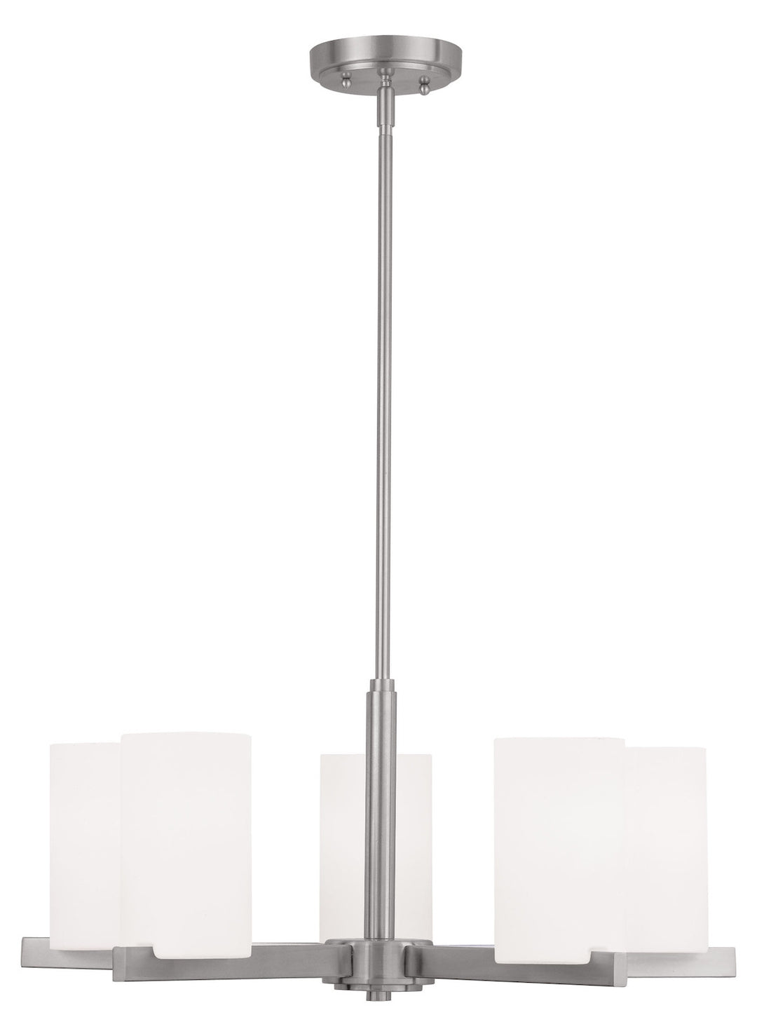 Brushed Nickel  Mini 1 Tier Chandelier With 5 Lights by Livex Lighting