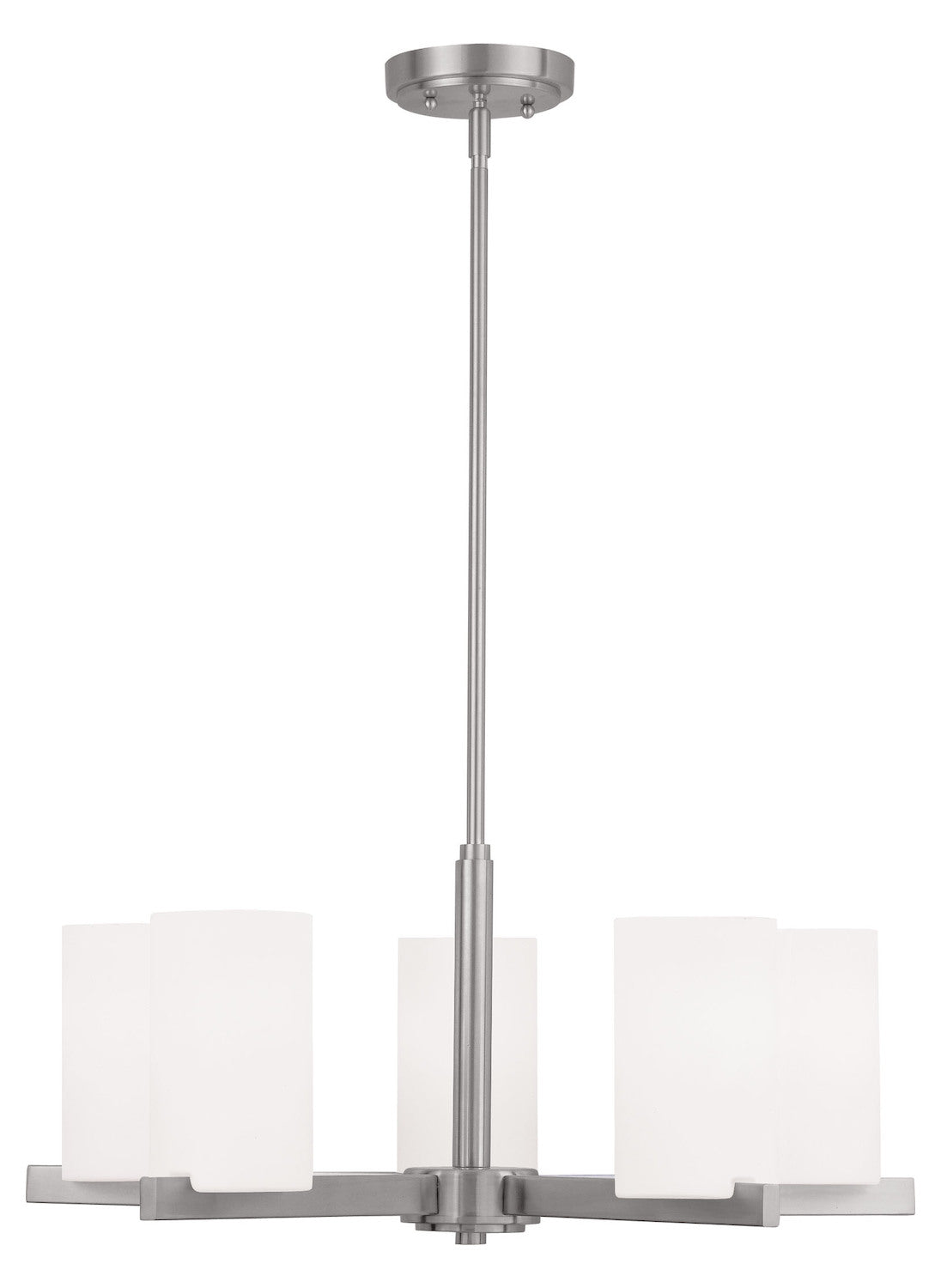 Brushed Nickel  Mini 1 Tier Chandelier With 5 Lights by Livex Lighting