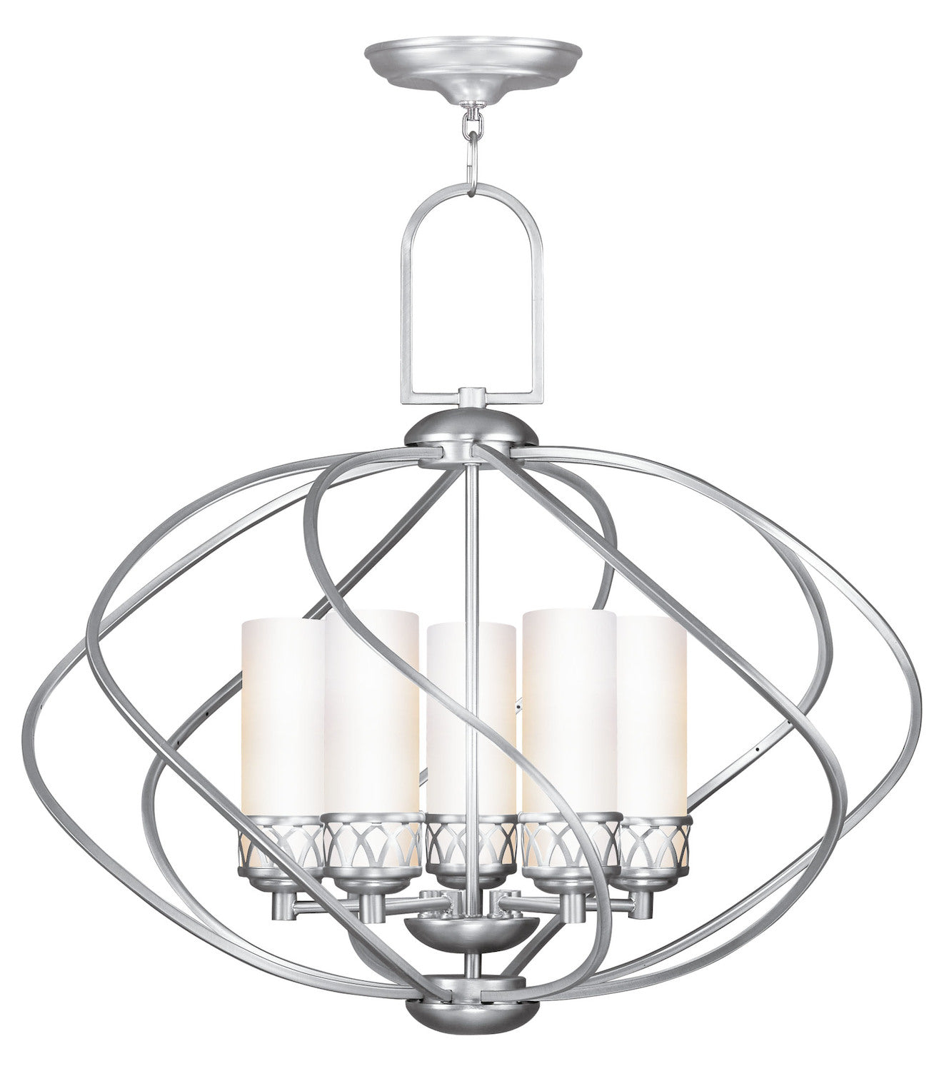 Brushed Nickel  5 Light 1 Tier Chandelier by Livex Lighting