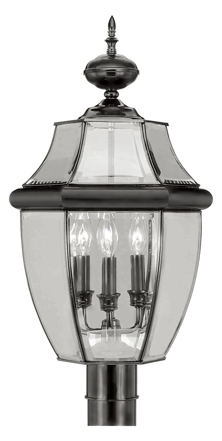 3 Light Black Outdoor Post Lantern by Livex Lighting
