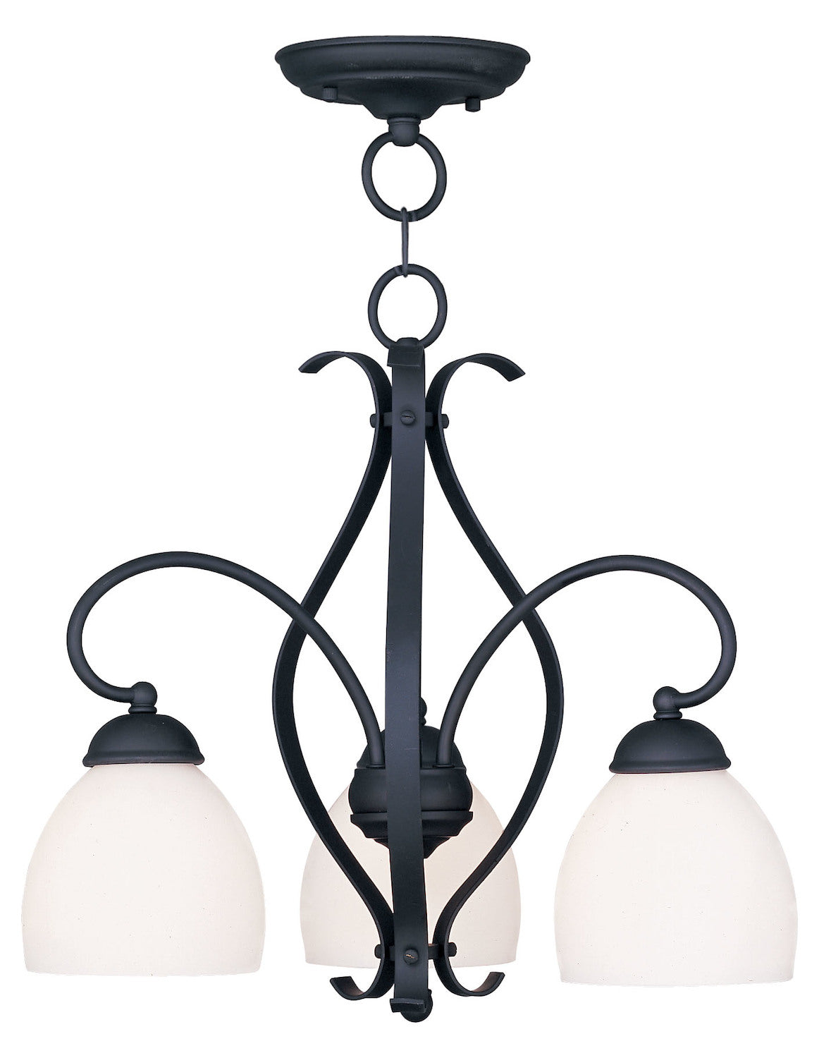 Black  17.25 Inch Tall Down Chandelier With 3 Lights by Livex Lighting