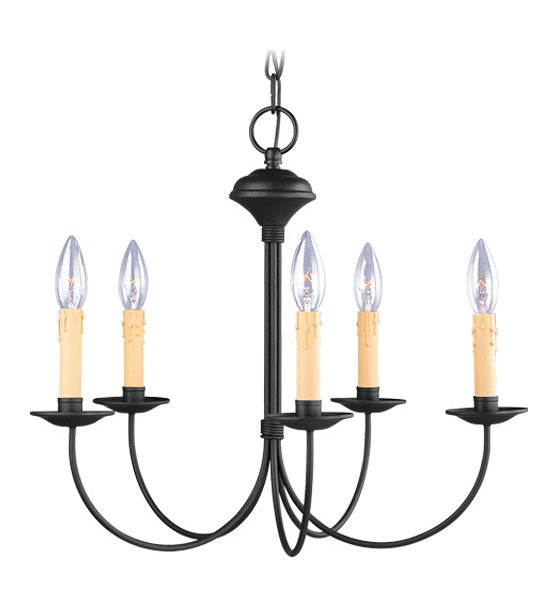 Black 5 Light 300W Chandelier With Candelabra Bulb Base From  Series by Livex Lighting