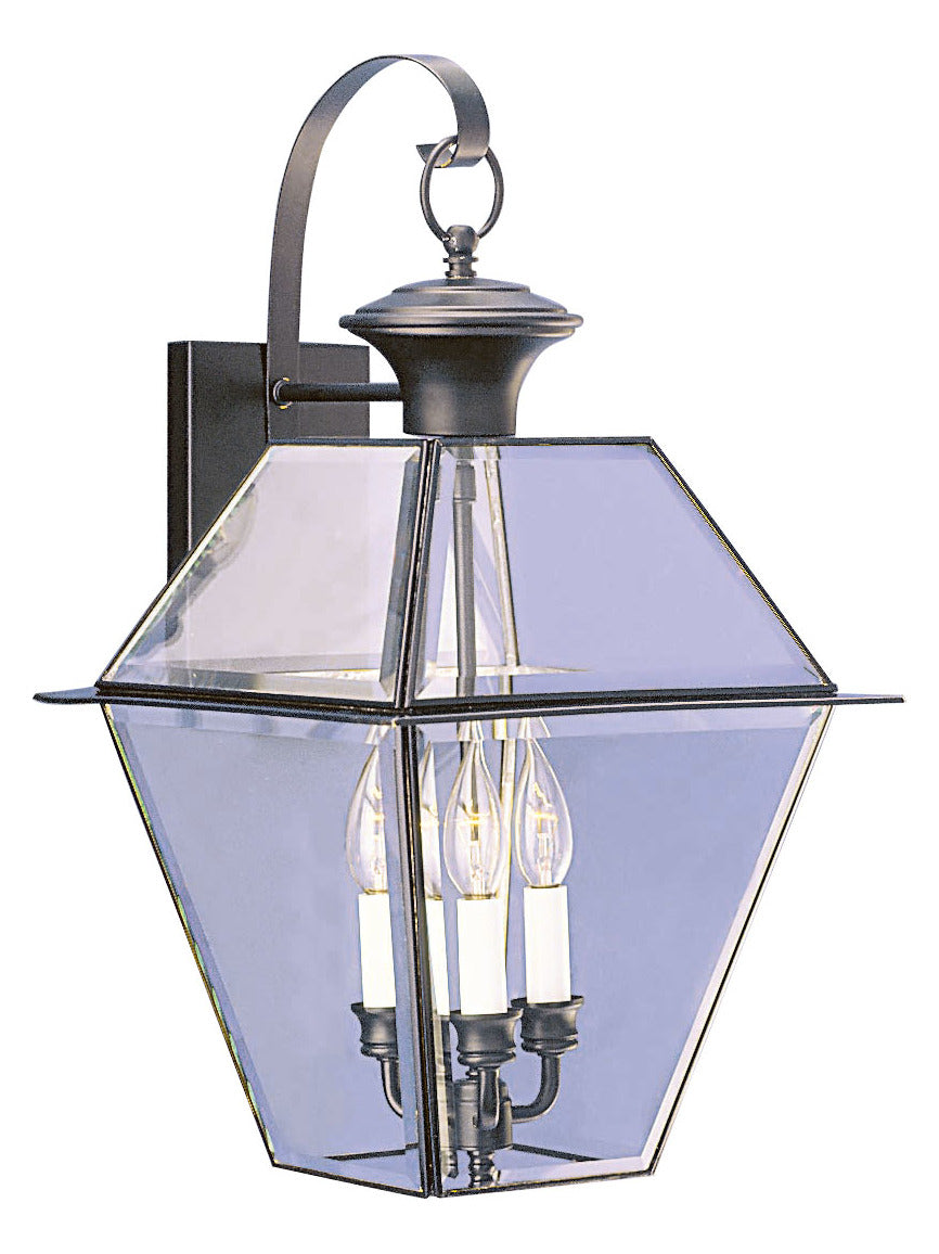 3 Light Black Outdoor Wall Lantern by Livex Lighting