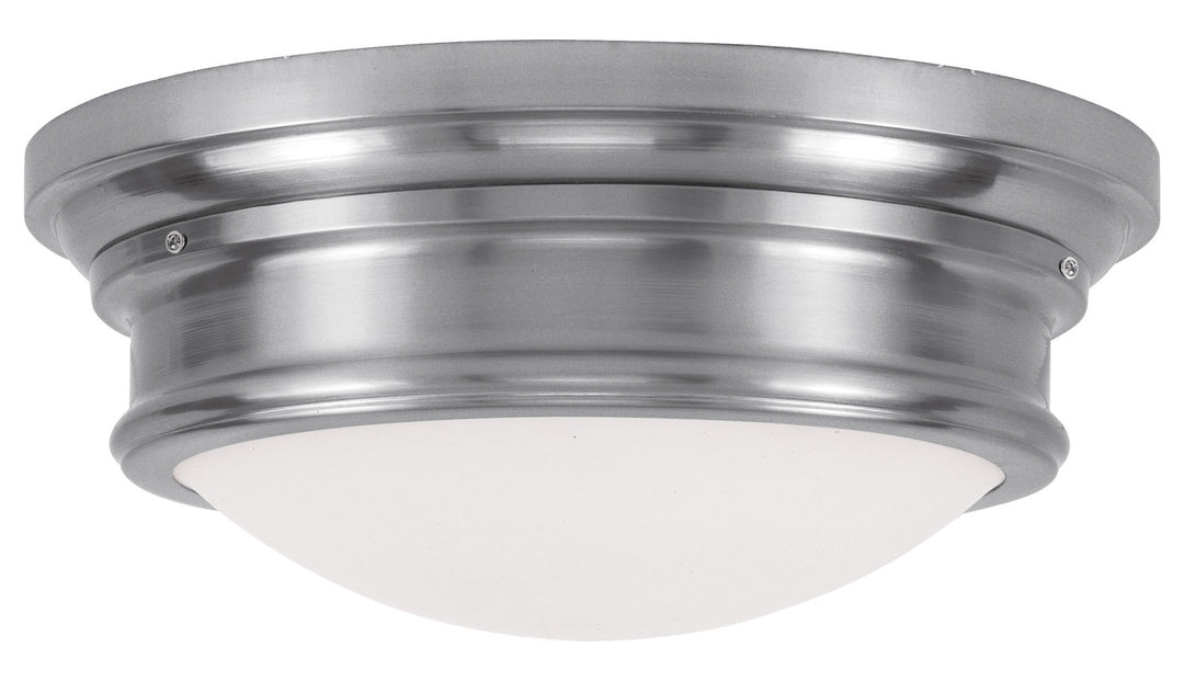 Brushed Nickel Drum Shade Flush Mount by Livex Lighting