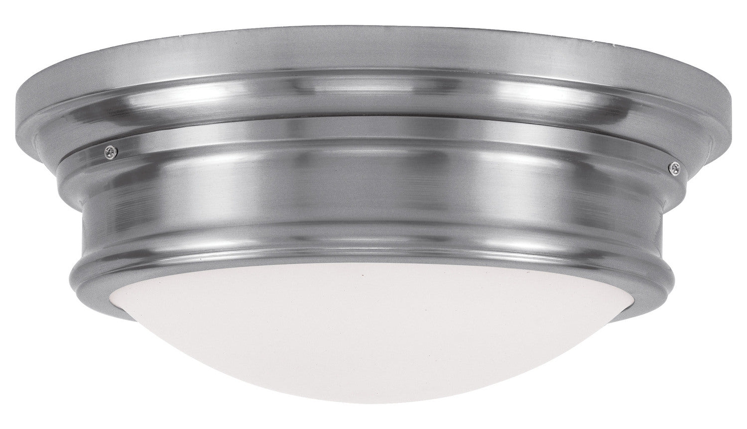Brushed Nickel Drum Shade Flush Mount by Livex Lighting