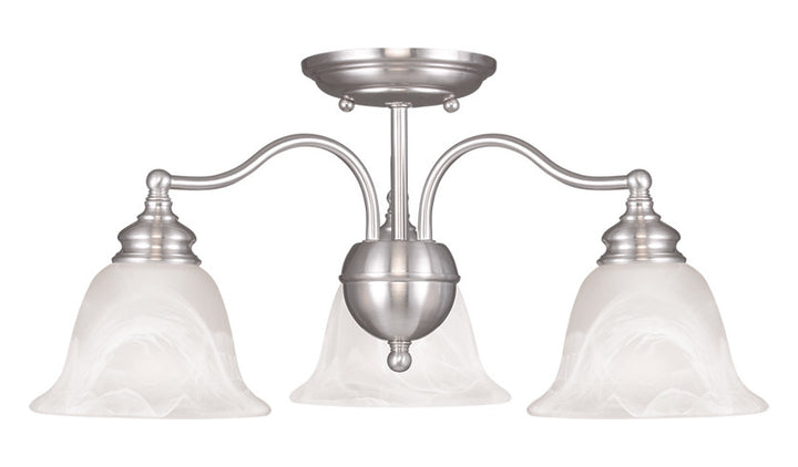 Three Light Brushed Nickel Down Chandelier