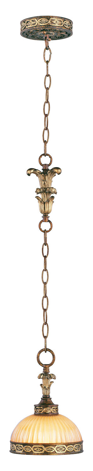 Palacial Bronze With Gilded Accents Down Mini Pendant by Livex Lighting