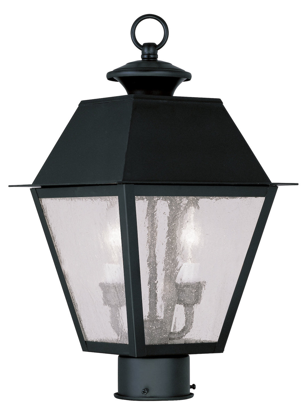Black  Post Light With 2 Lights by Livex Lighting