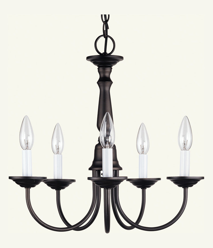 Bronze  5 Light 1 Tier Chandelier by Livex Lighting