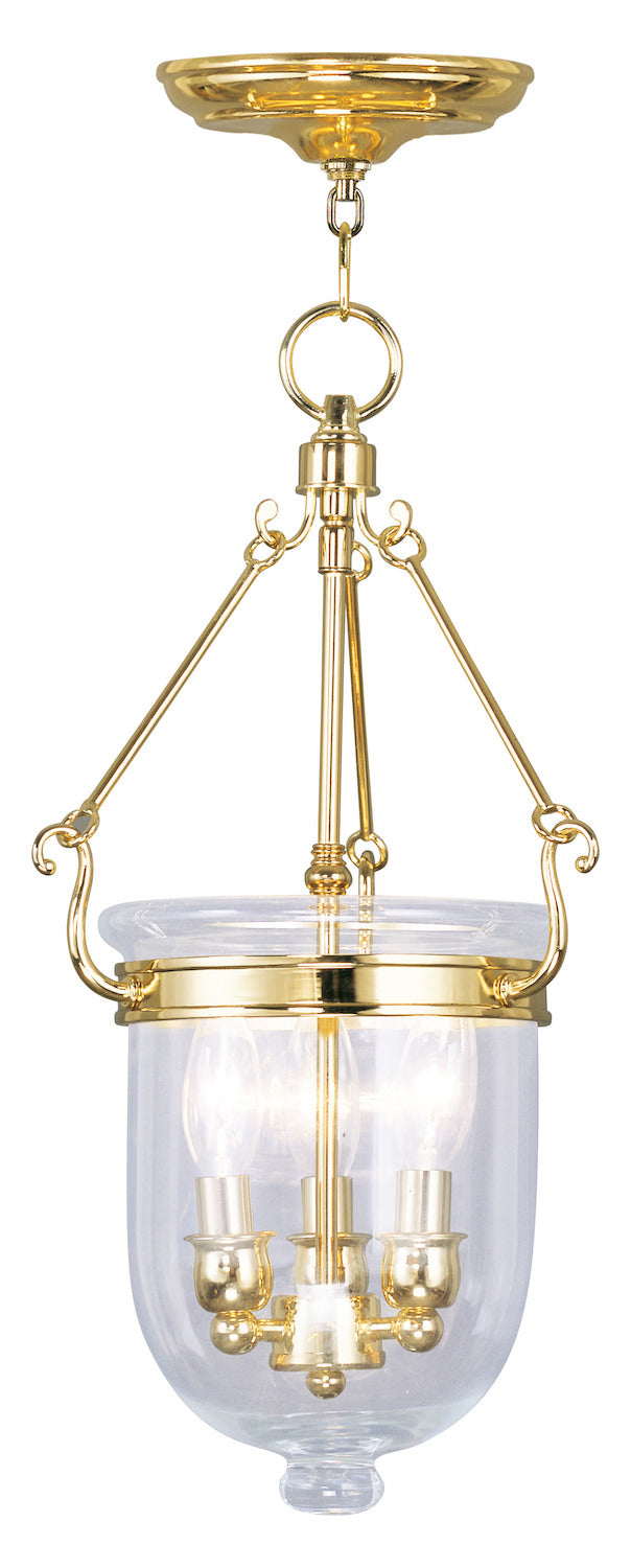Polished Brass Foyer Hall Semi-Flush Mount by Livex Lighting
