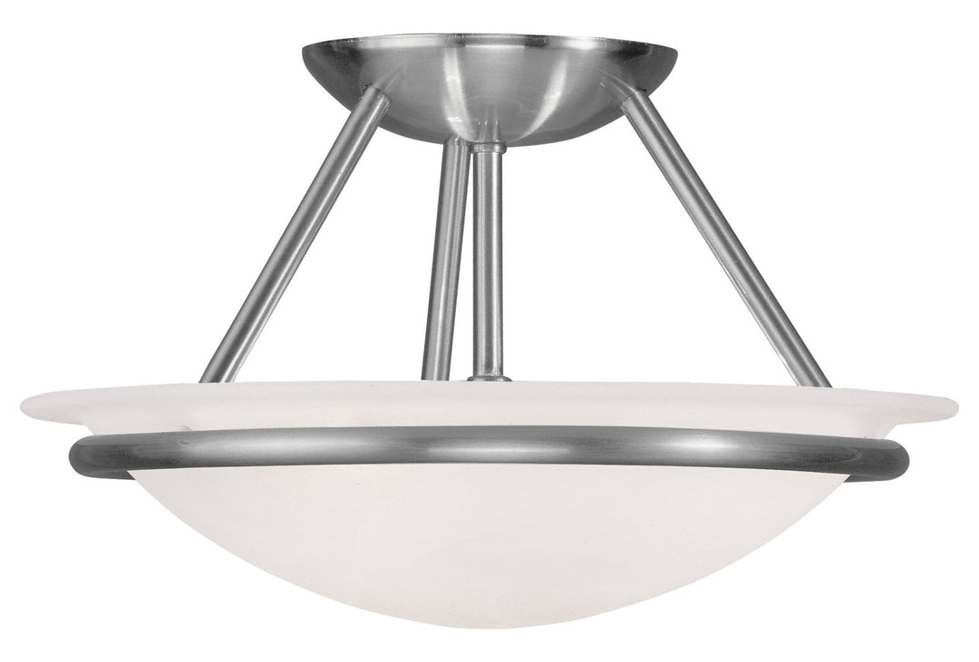 Brushed Nickel Bowl Semi-Flush Mount by Livex Lighting