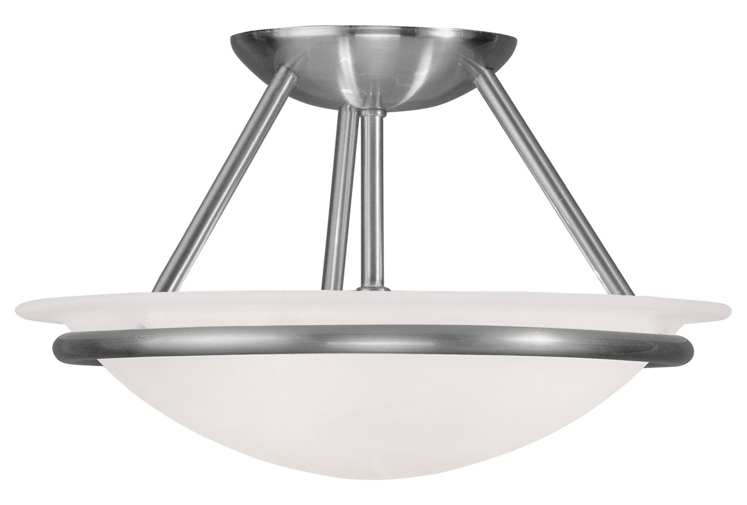 Brushed Nickel Bowl Semi-Flush Mount by Livex Lighting