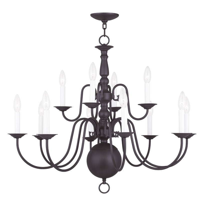 Twelve Light Bronze Up Chandelier by Livex Lighting